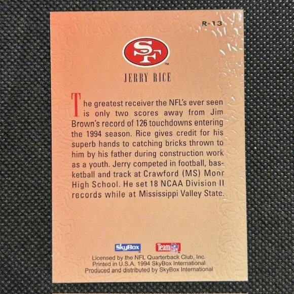 Jerry Rice 1994 Skybox Revolution #R-13 - San Francisco 49ers HOF - Picture 2 of 2
